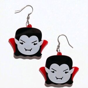 Cute Dracula face vampire Dangle Earrings